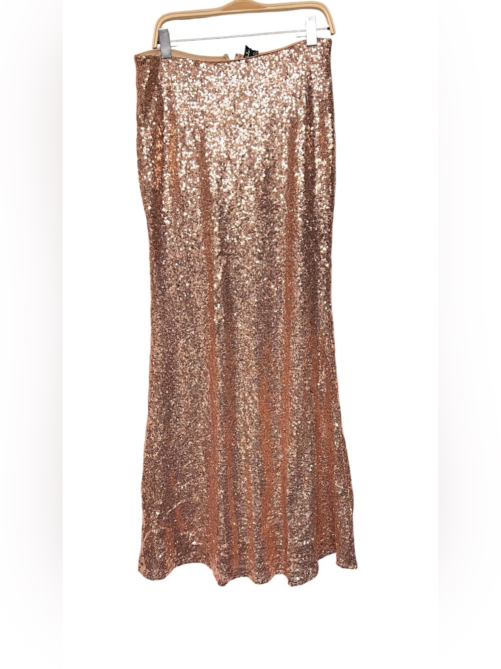 New Lulus Effervescent Evening Gold Sequin Maxi Skirt
